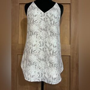 LOFT Women's Camisole in Cream and Brown Snake Print